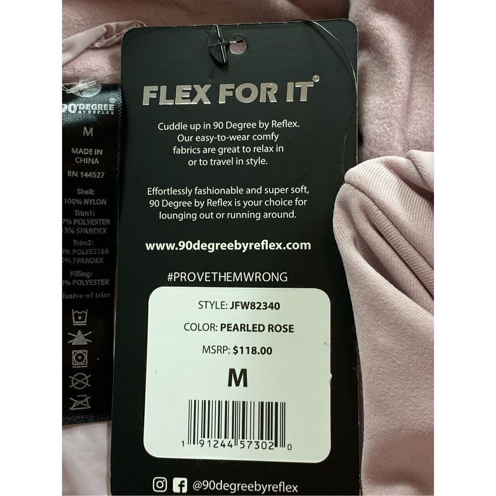 90 Degree By Reflex Medium Quilted Zip Front Jacket PEARLED ROSE - Picture 7 of 11